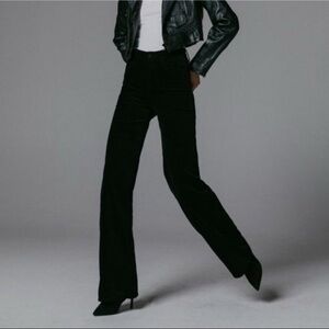 J Brand Joan High Rise Wide Leg Black Velvet Size 30